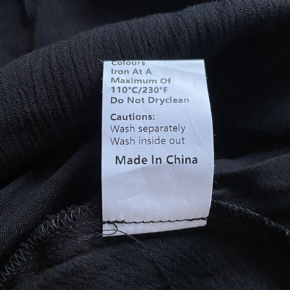 Commense Midi Dress Lightweight Open Sleeve Lace Trim Black Size XS NEW - Picture 10 of 11